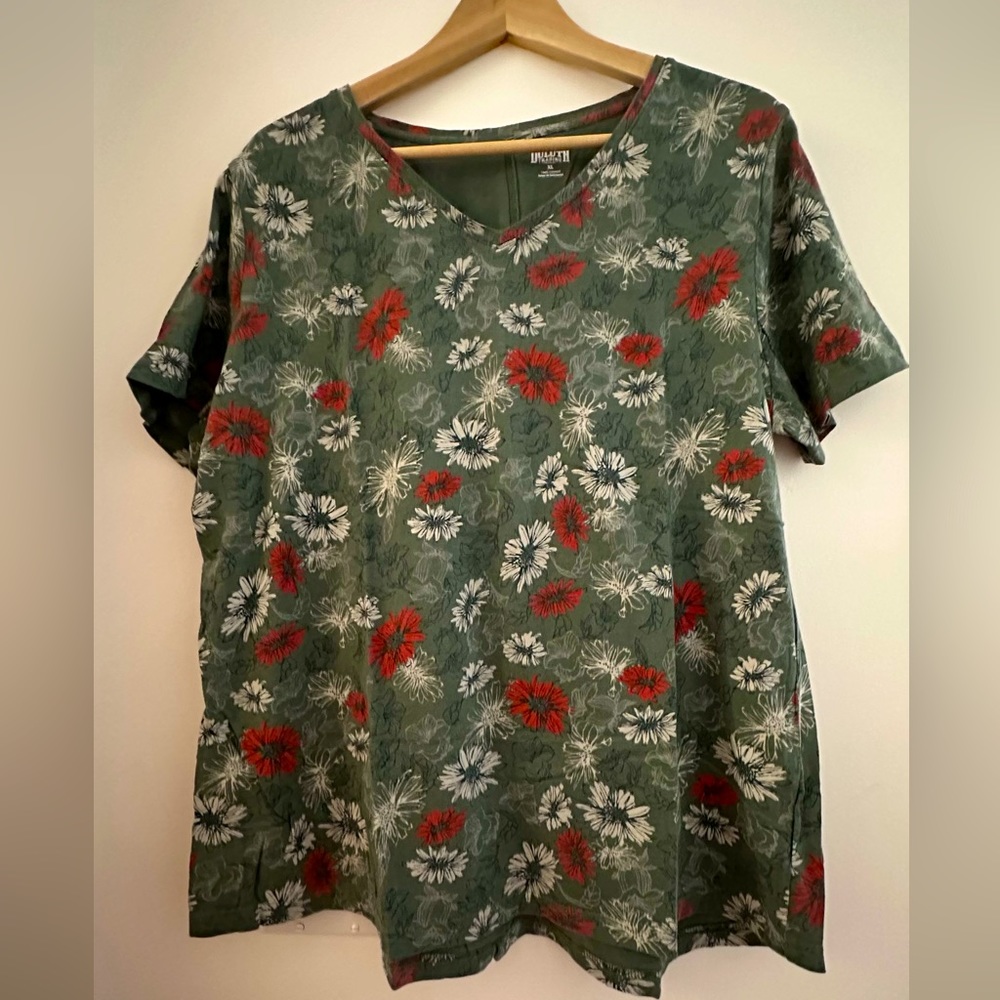 Women’s Duluth Trading Company long tail t-shirt ladies size XL Green